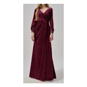 FORMAL PARTY AW 14 1x Plus Burgundy Gala Borage Velvet  maxi dress New b47